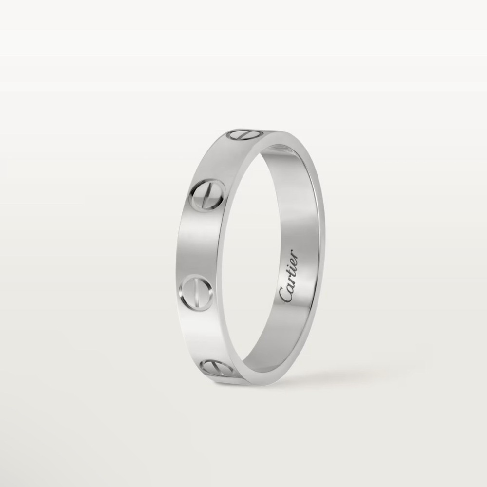 100% authentic 5.5mm 18k white gold Cartier love ring gently used size 54